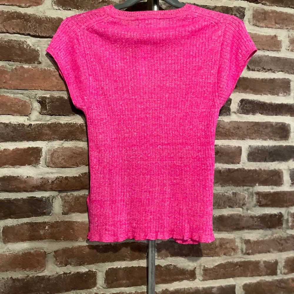 NWT J.Crew Hot Pink Crew Neck Shirt Size Small